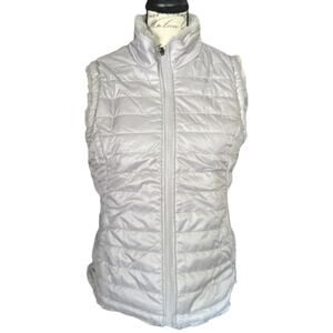 Nicole Miller Faux Fur Quilted Vest Jacket Gray Size Large